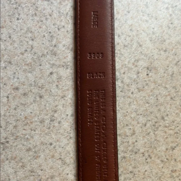 Coach 90s vintage Black Leather Belt with Engraved brass Buckle large - Picture 4 of 6